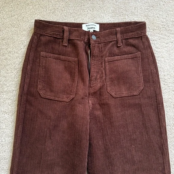 Reformation high rise corduroy pants